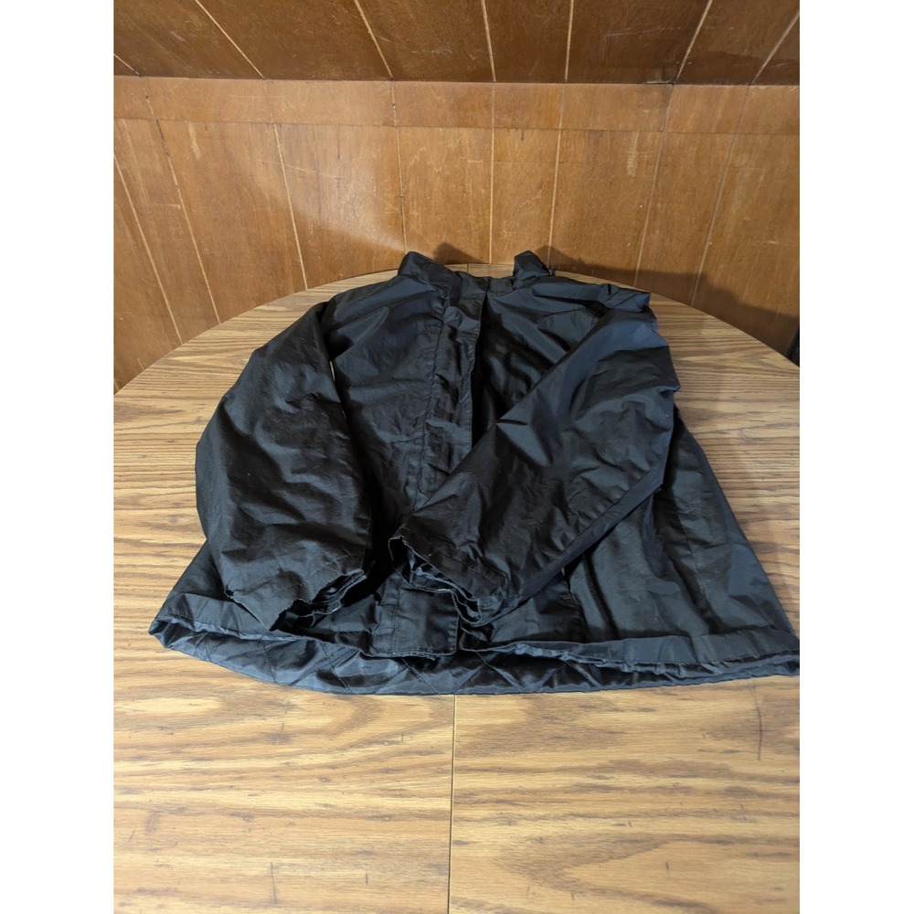 Faded Glory Mens XL Black Quilted Lined Full Zip Jacket White Side Panels
